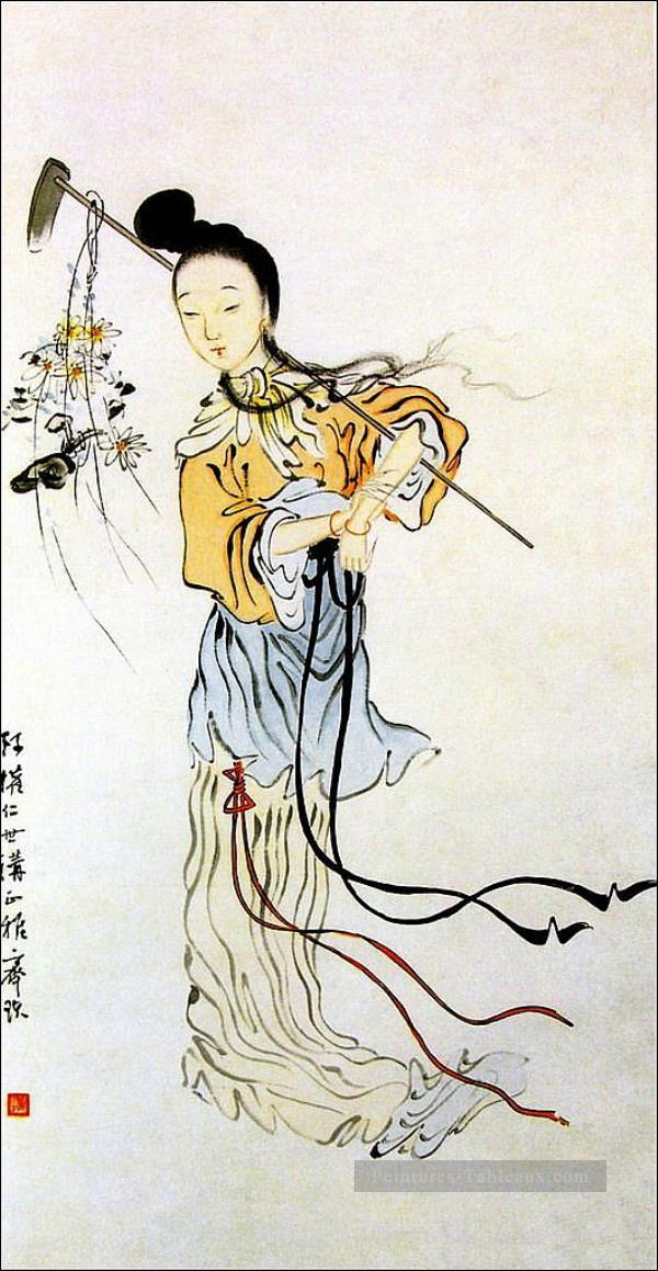 Qi Baishi petite fille traditionnelle Peintures à l'huile